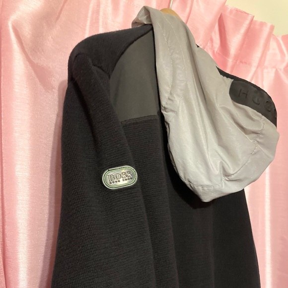 🖤MEN’S•BOSS•HUGO BOSS•MED•ZIP UP KNIT/REFLECTIVE HOODIE🖤 - Picture 6 of 9